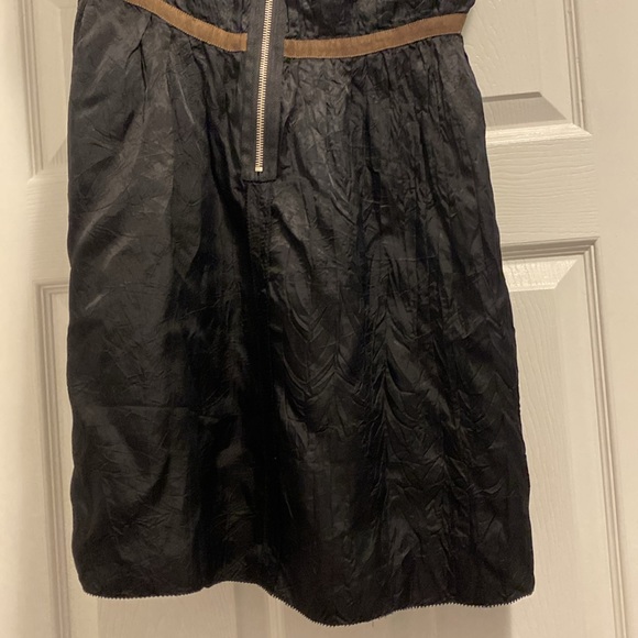 NWT Free people strapless black zipper front crinkle dress. Size 12. - Picture 4 of 14